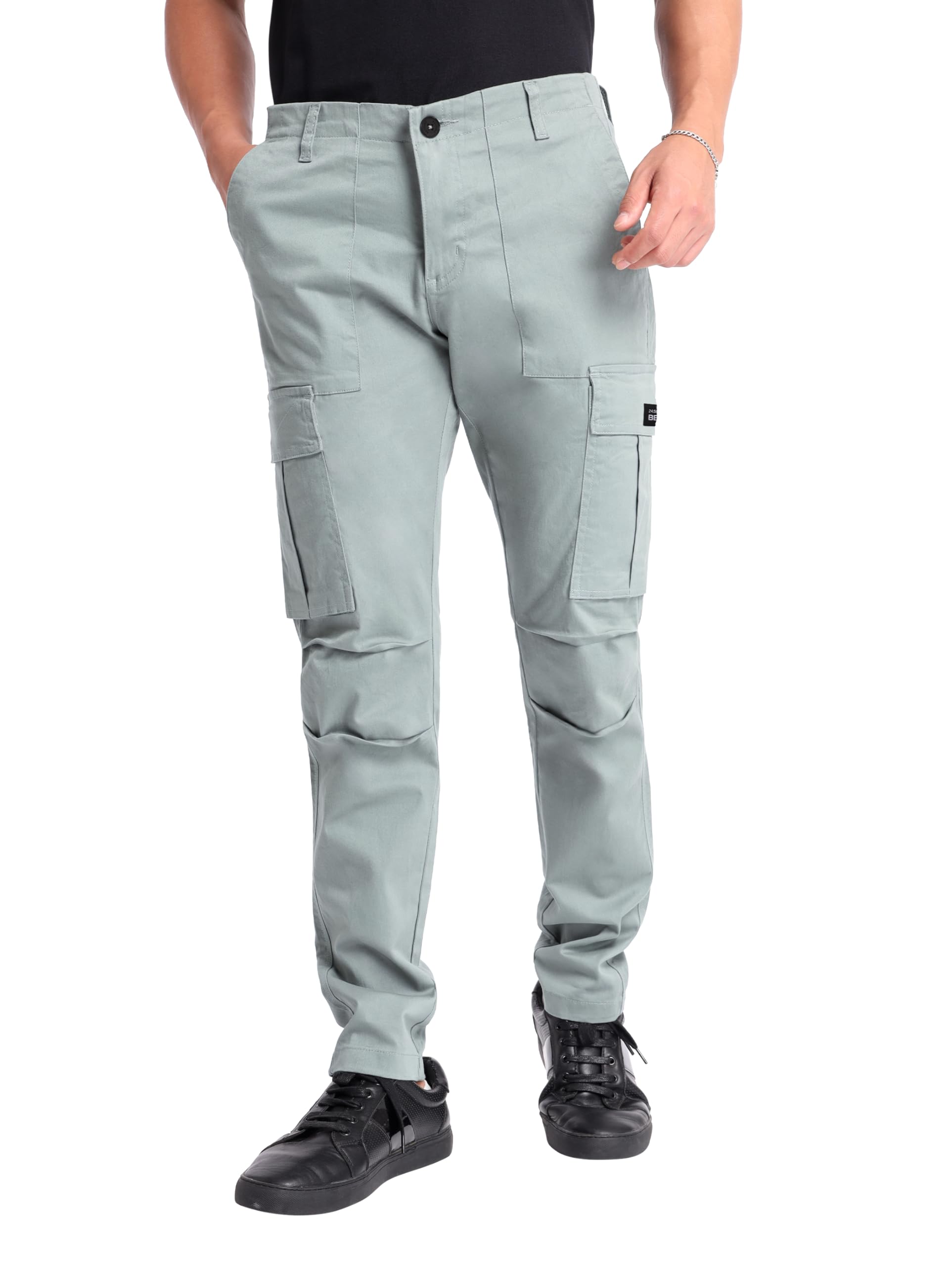 beyoung Cotton Lycra 6 Pocket Regular Fit Cargo Pants for Men | Cargo Trousers for Men-picture-30