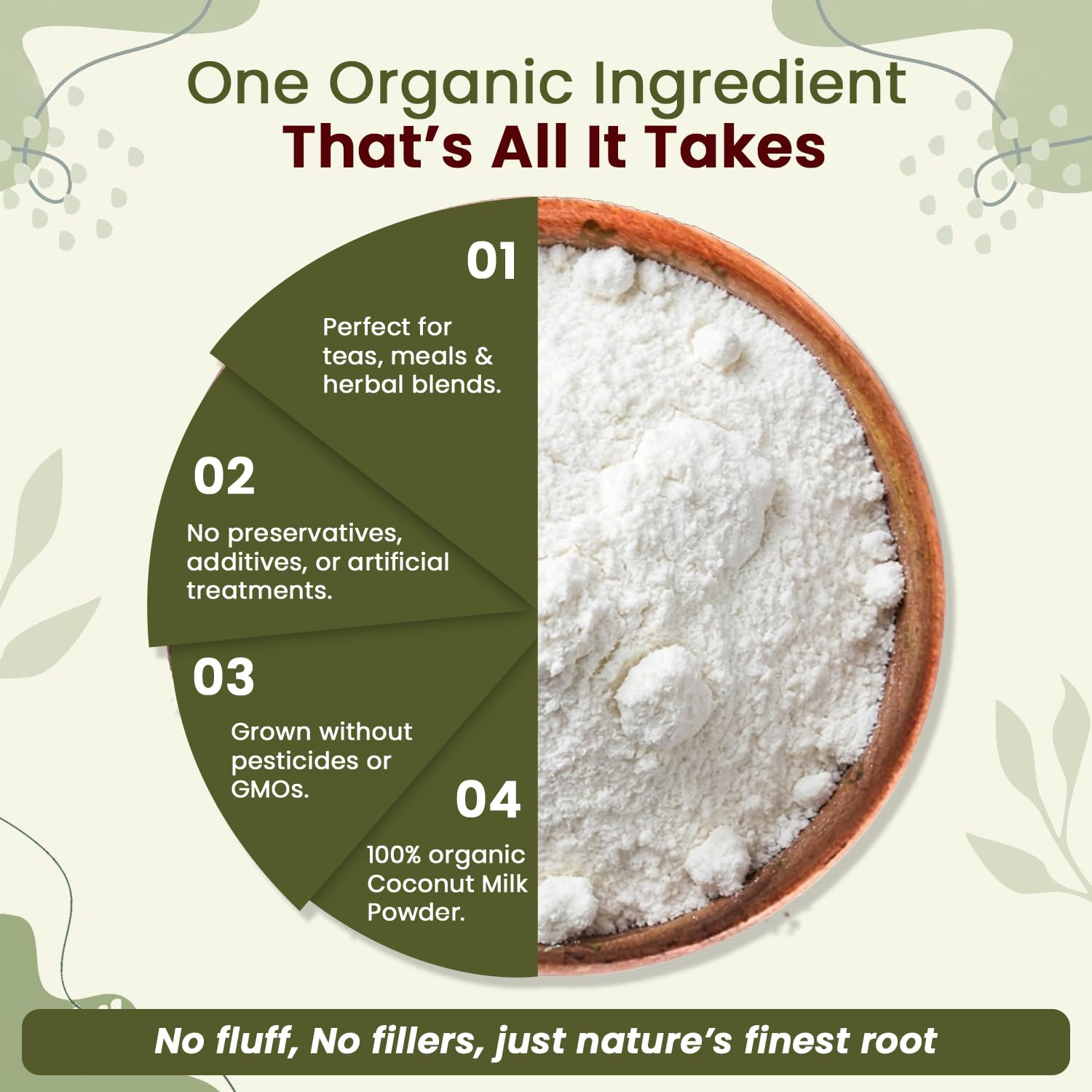 Organic Way Coconut Milk Powder - Unsweetened Creamer Alternative for Coffee & Smoothies | Vegan, Non-GMO & Gluten Free | Keto Friendly | 100% Raw from Sri Lanka (2LBS / 32Oz.)