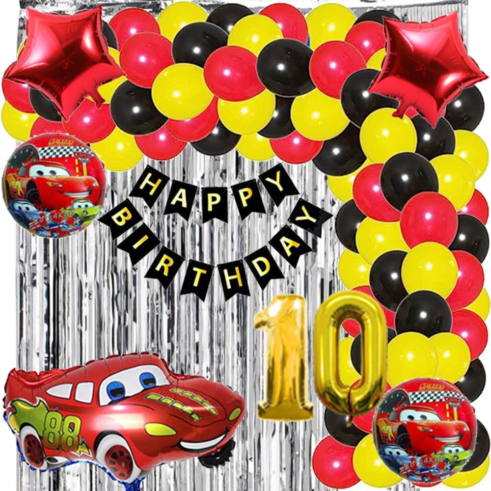 Aoes Car Theme Birthday Decoration With McQueen Decoration Kit For