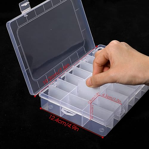 Miniatura 2 de Caja organizadora de aparejos de plástico con divisores extraíbles organizador de cuentas caja de joyería almacenamiento de 24 rejillas contenedor