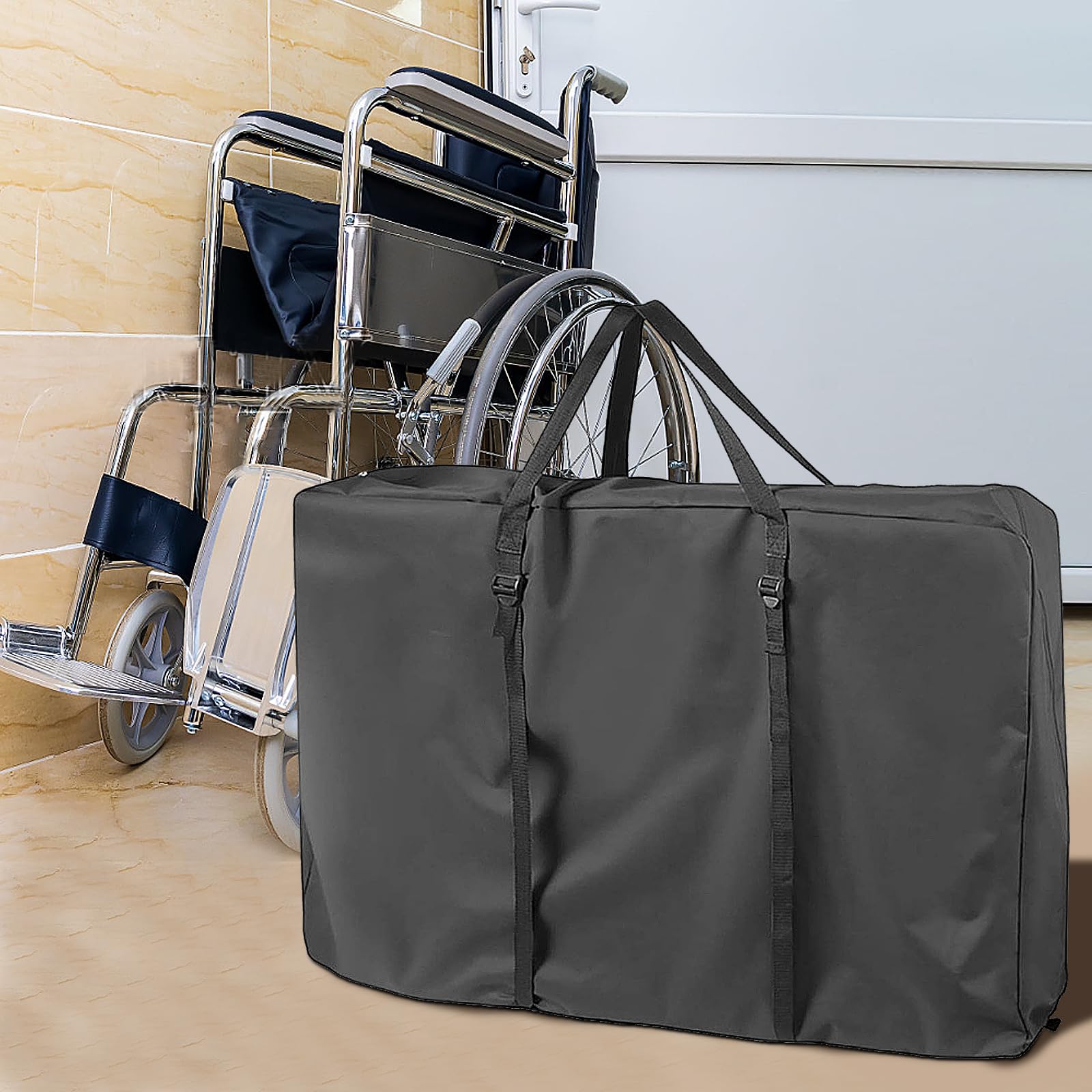 Torba transportowa do wózka inwalidzkiego, 110 x 74 x 28 cm, torba podróżna 600D, duża torba podróżna, torba podróżna, pokrowiec ochronny, A, F