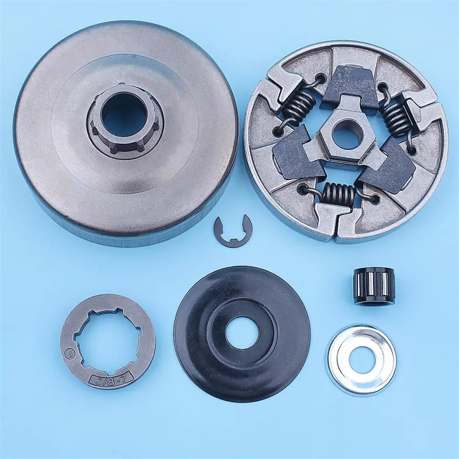 DUNLAP Kit de piñón de llanta de tambor de embrague de 3/8 "-7, compatible con Stihl MS660 066 064 MS640 MS661 MS 660 640, repuestos de motosierra