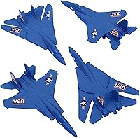 Vista 1 de TimMee Aviones de Combate de Plástico Army Men - 4 Aviones Azules Fabricados en Estados Unidos