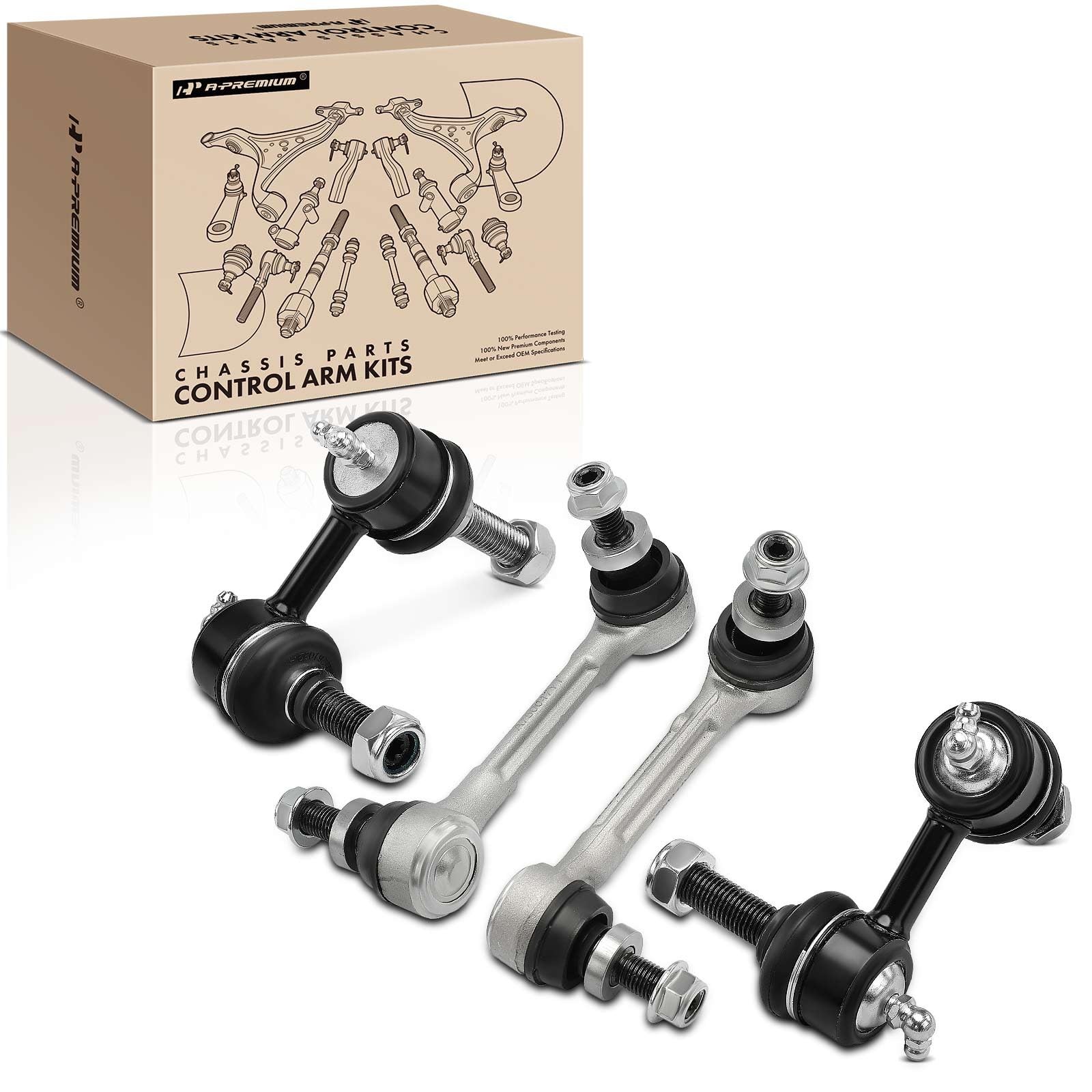 A-Premium Set of 4, Front & Rear Sway Bar Links Kit Stabilizer Bar Links Compatible with Infiniti QX50 14-17, Q60 14-15, G37 09-13, Q40 15, EX35 08-12