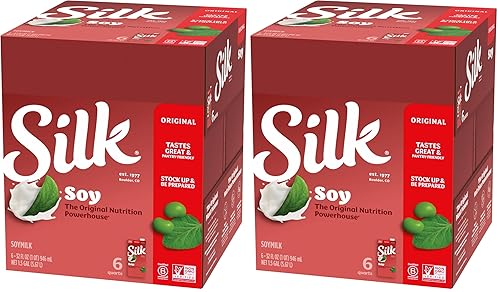 Miniatura 11 de Silk Leche de soja estable, original, sin lácteos, vegana, verificada por proyecto sin OMG, 1 cuarto de galón (paquete de 6)