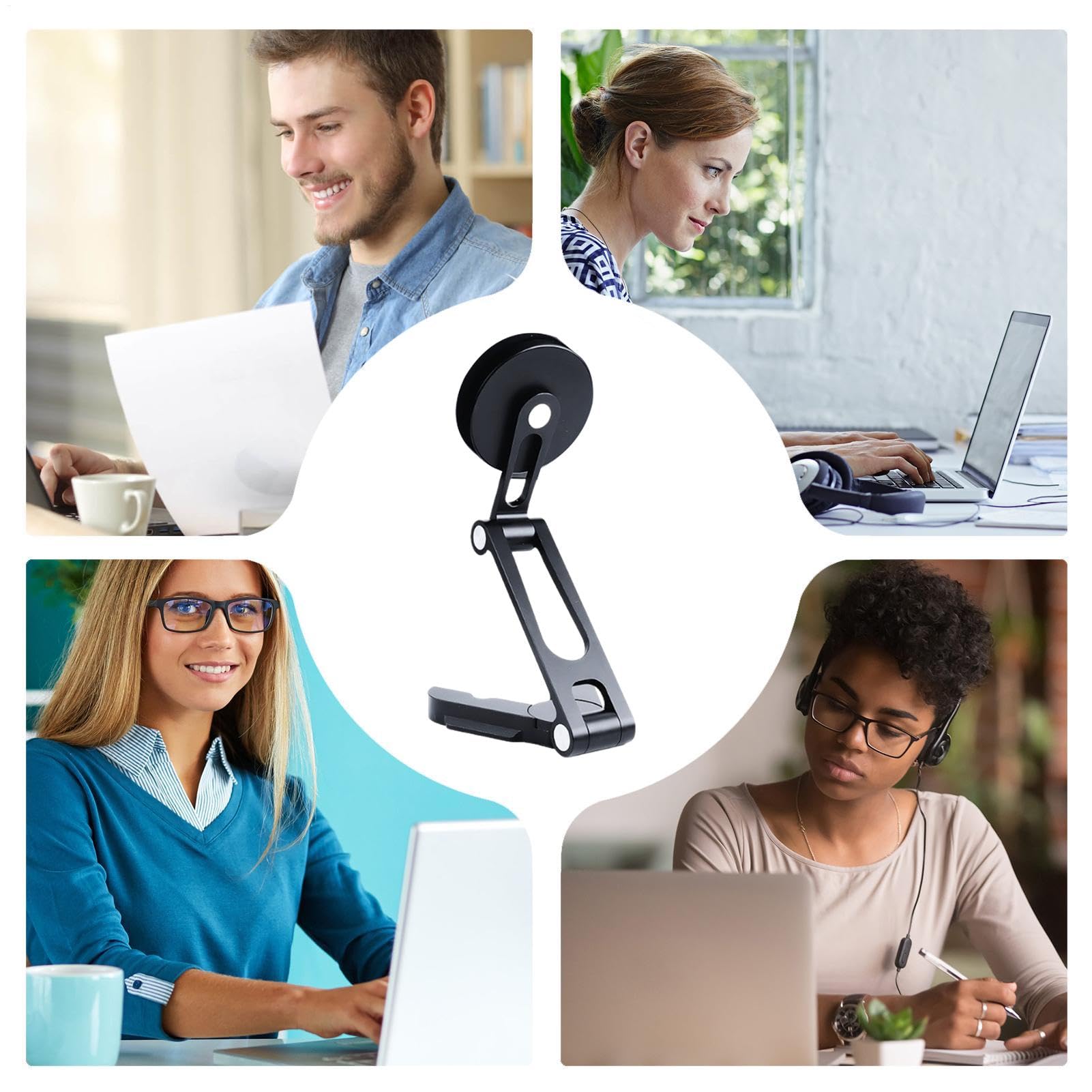 Stand Magnetico per Telefono Supporti Pieghevoli | Supporto da Scrivania per Telefono Per Donne, Uomini, Lavoro, Studio, Videochiamate, Riunioni, Visualizzazione Multimediale,