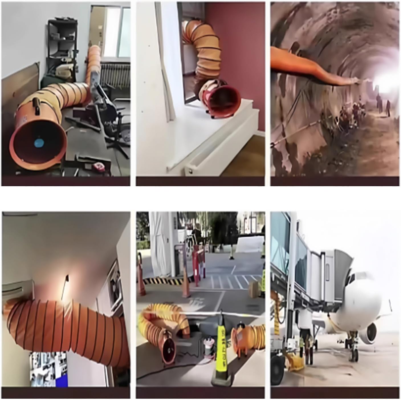 Ducting Hose PVC Flexible, Duct Hosing with D-Ring Hanging Strap and Adjustable Rope, Flame Retardant Ventilation Ducting for Utility Blower Fan(2m,200mm)
