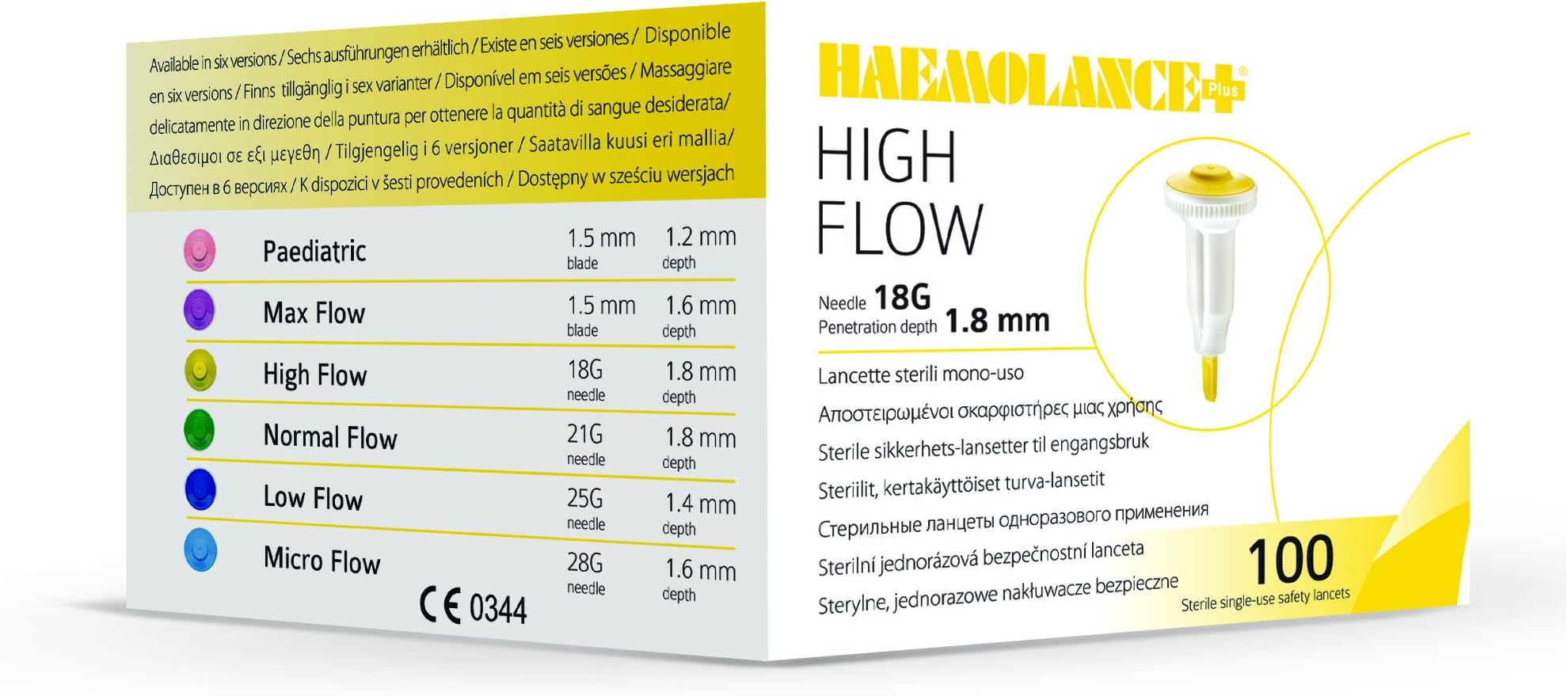 Haemolance PlusSafety Lancets High Flow 18G/1.8mm Pack of 200