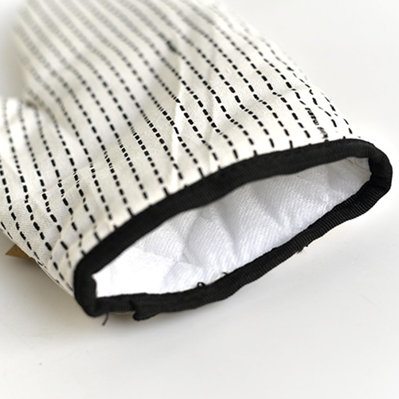 Presine da Forno Resistenti al Calore, Set da 2, Comode Presine in Cotone e Lino con Passante per Appendere, A Righe, 26.5 X 13 Cm,Blu