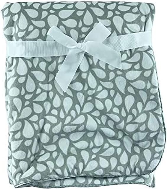 Baby Blanket Sherpa Fleece for Boy Girl  Cot Blanket for Newborn to Toddler  Grey & White Petals