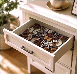 Shelf Liner Self Adhesive Shelf Liner Drawer and Cabinet Liners | Kitchen Floral Peel and Stick Liner, Waterproof Contact Paper, Floral Wallpaper Countertop Pantry Liner, 17.7 x 118 in