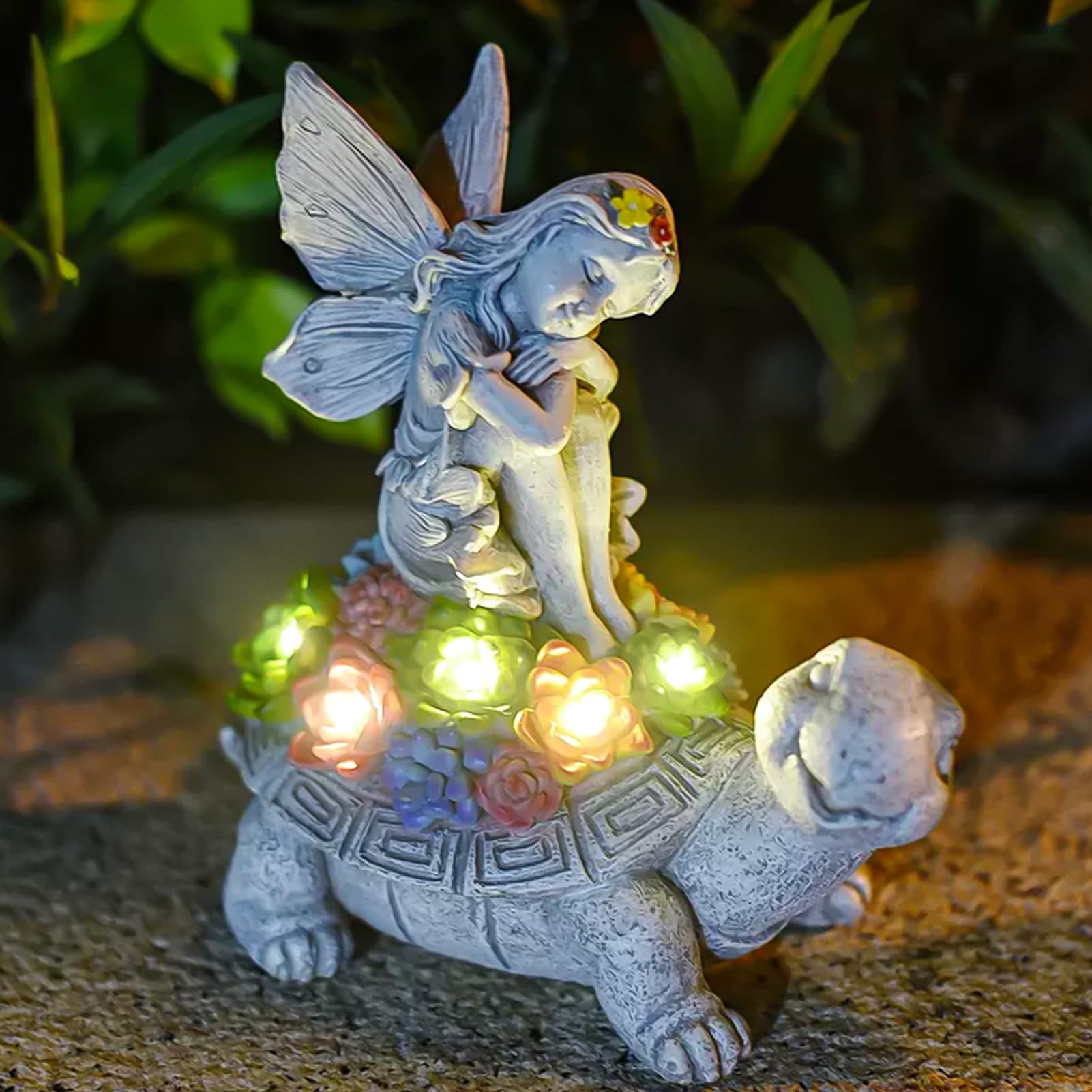 Solar Garten Deko Faultier Mit LED Lichtern - Wetterfeste Gartenleuchte Mit Sukkulenten - Geschenk Für Gartenfans