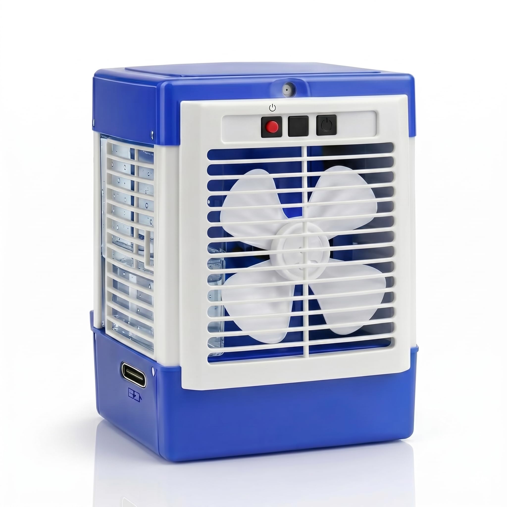 Drumstone 10 𝒀𝒆𝒂𝒓𝒔 𝑾𝒂𝒓𝒓𝒂𝒏𝒕𝒚 Portable Rechargeable Air Cooler Blue USB Mini Cooling Fan with 500ml Water Tank Humidifier Compact Quiet Personal Desk Cooler for Home Office Travel-image-42