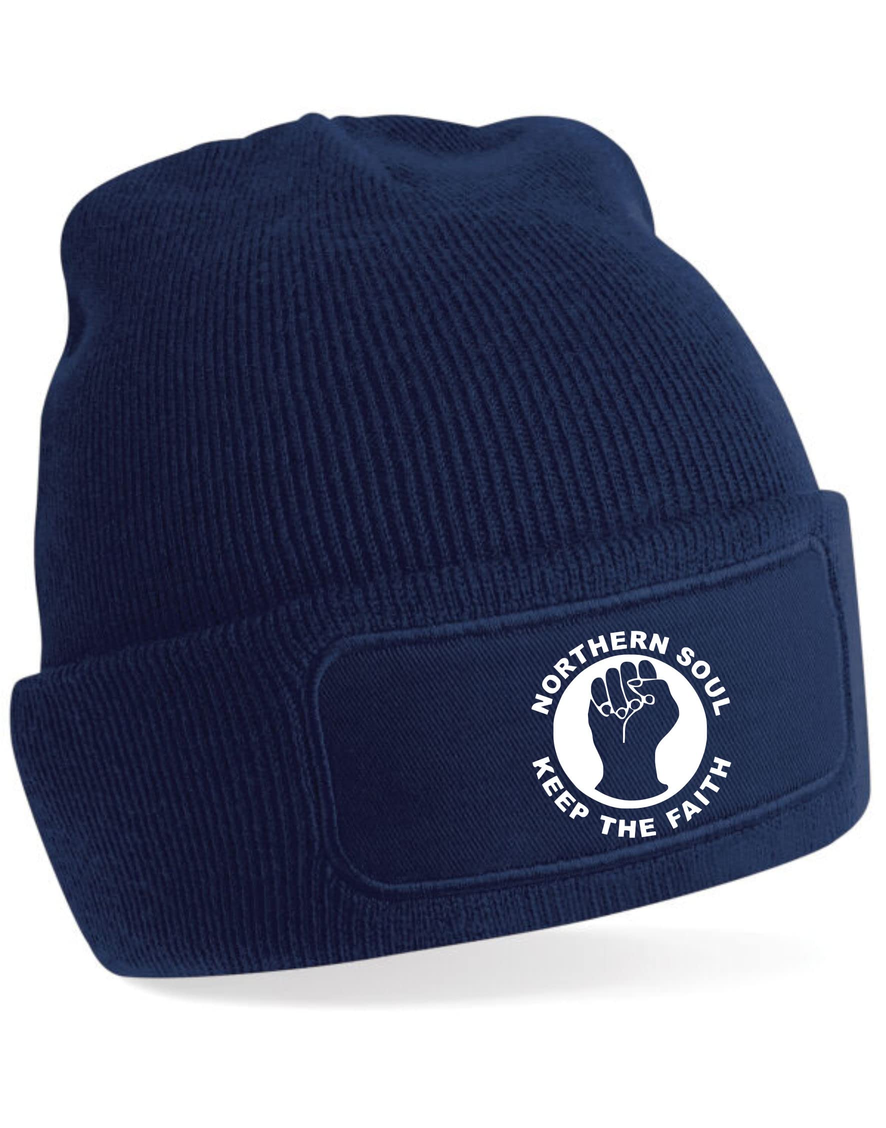 Print4U Northern Soul Beanie Hat Music Lover Gift for Men & Ladies Present Blue