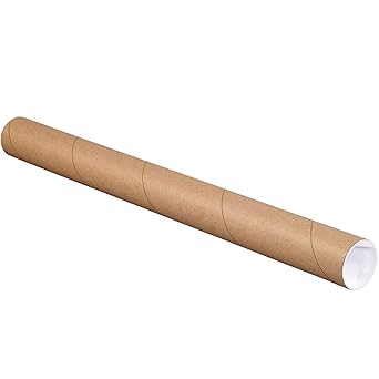 BOX USA BP2022K Mailing Tubes with Caps, 2