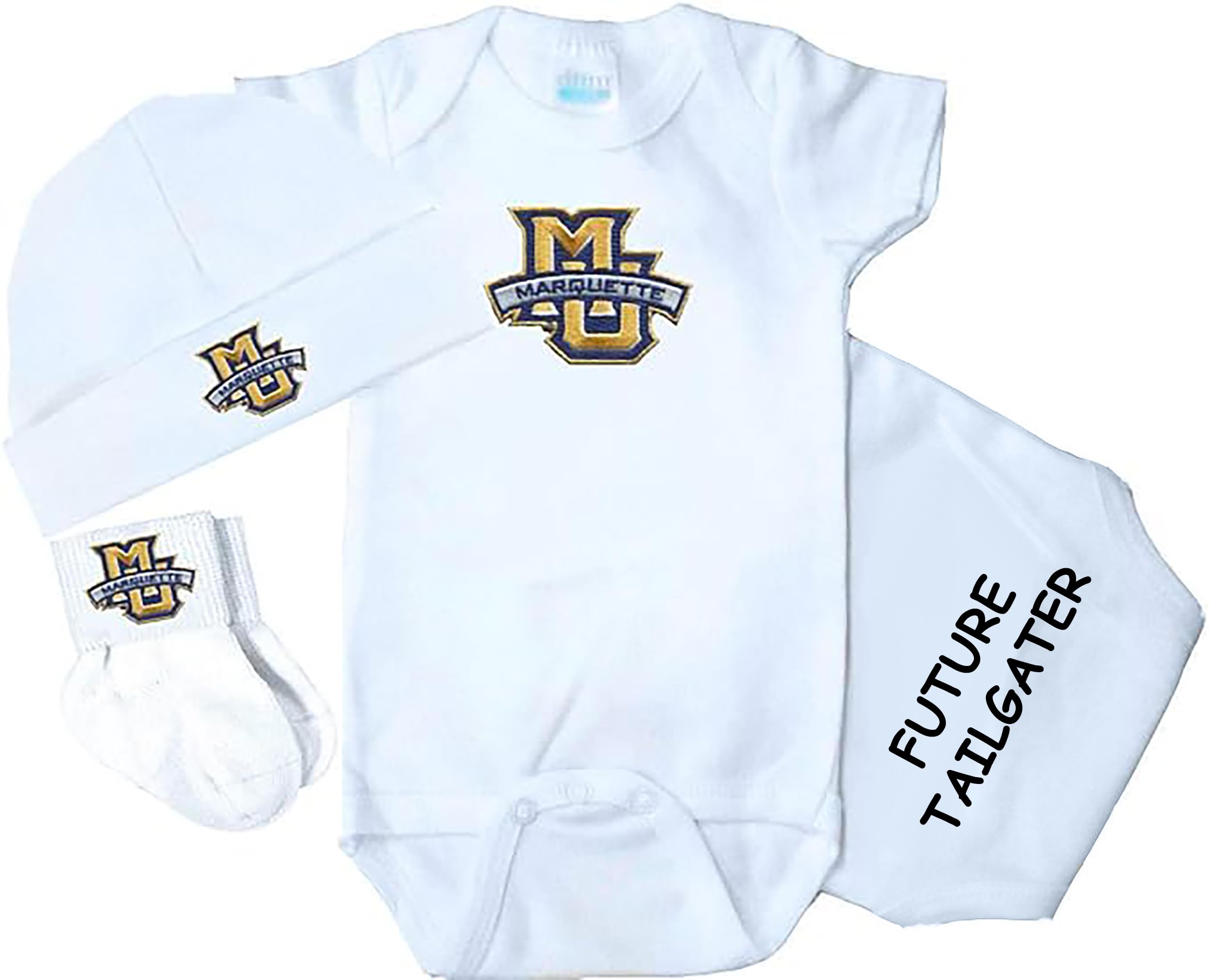 Future Tailgater Marquette Golden Eagles 3 Piece Baby Clothing Set (3-6 months)