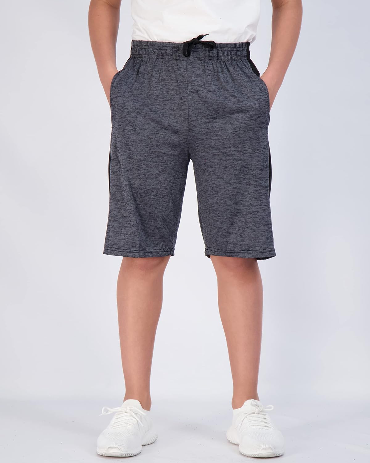 Real Essentials 5-Pack Youth Dry-Fit Active Athletic Basketball Gym Shorts with Pockets Boys & Girls: Clothing, Shoes & Jewelry