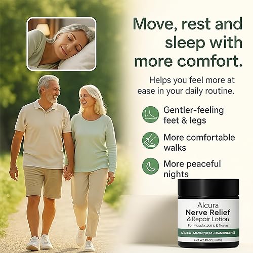 Miniatura 6 de Alcura Nerve Cream, Alcura Neuropatía Loción con Árnica, Magnesio para Cuerpo, Articulación, Rodilla, Lumbar, Cuello, Mano y Pies  4 fl oz (1)