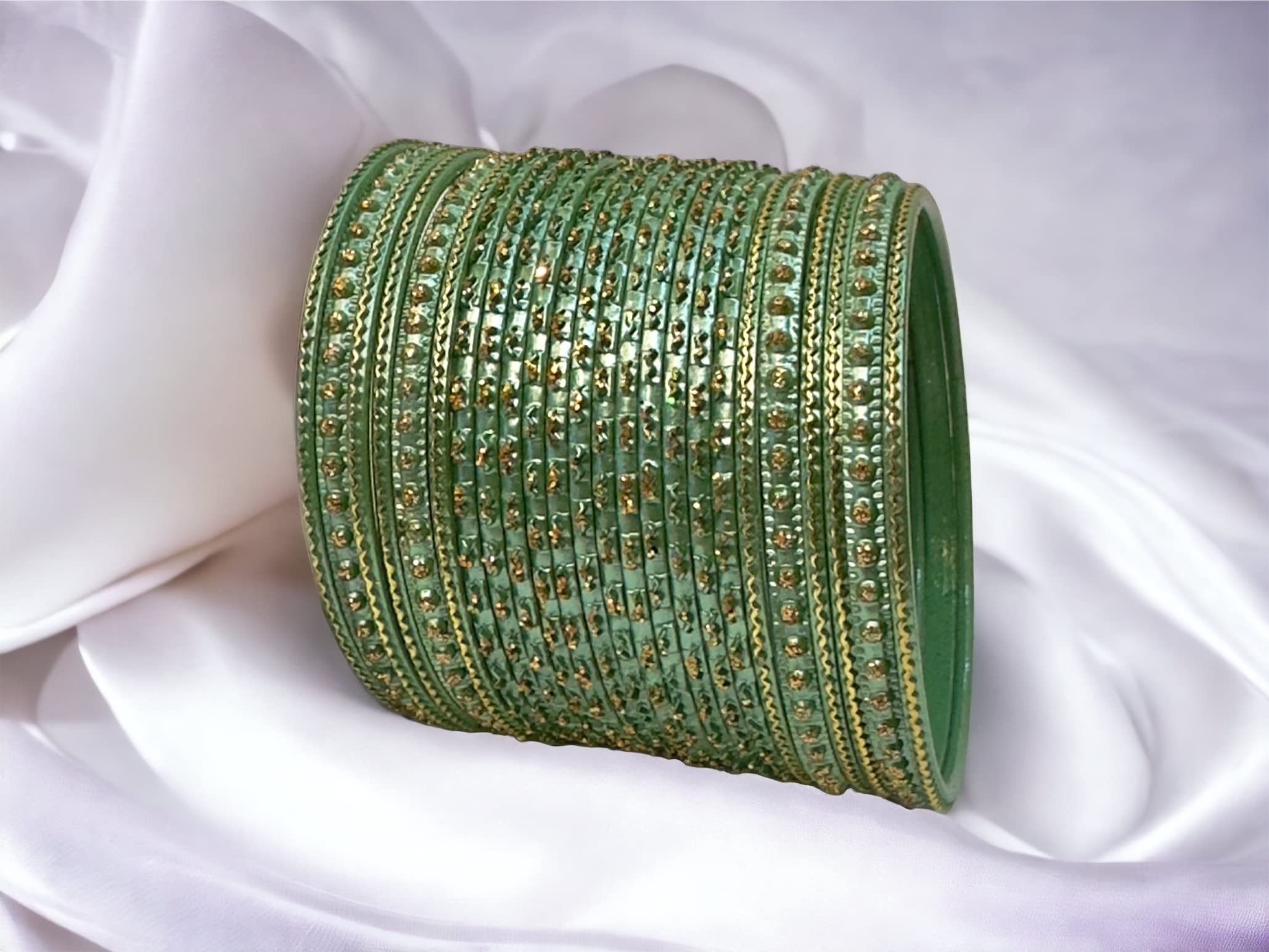 Green Metal Bangles with Shine Finish for All Occasions