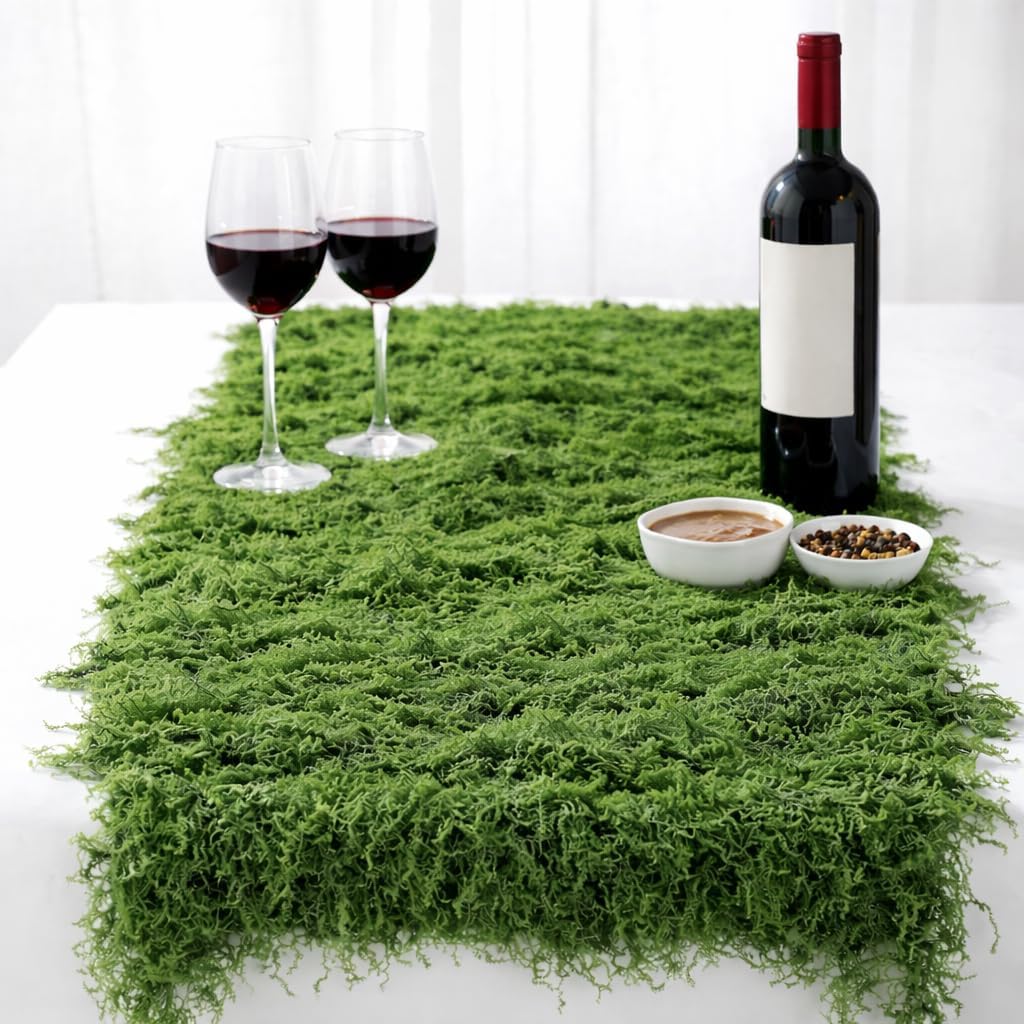 Artificial Green Moss Mat for Decoration Carpet Grass Wall, Natural Decorative for Plants Indoor with Base Fabric, Artificial Moss Mat Suitable for DIY (39.37 x 78.74 inch)