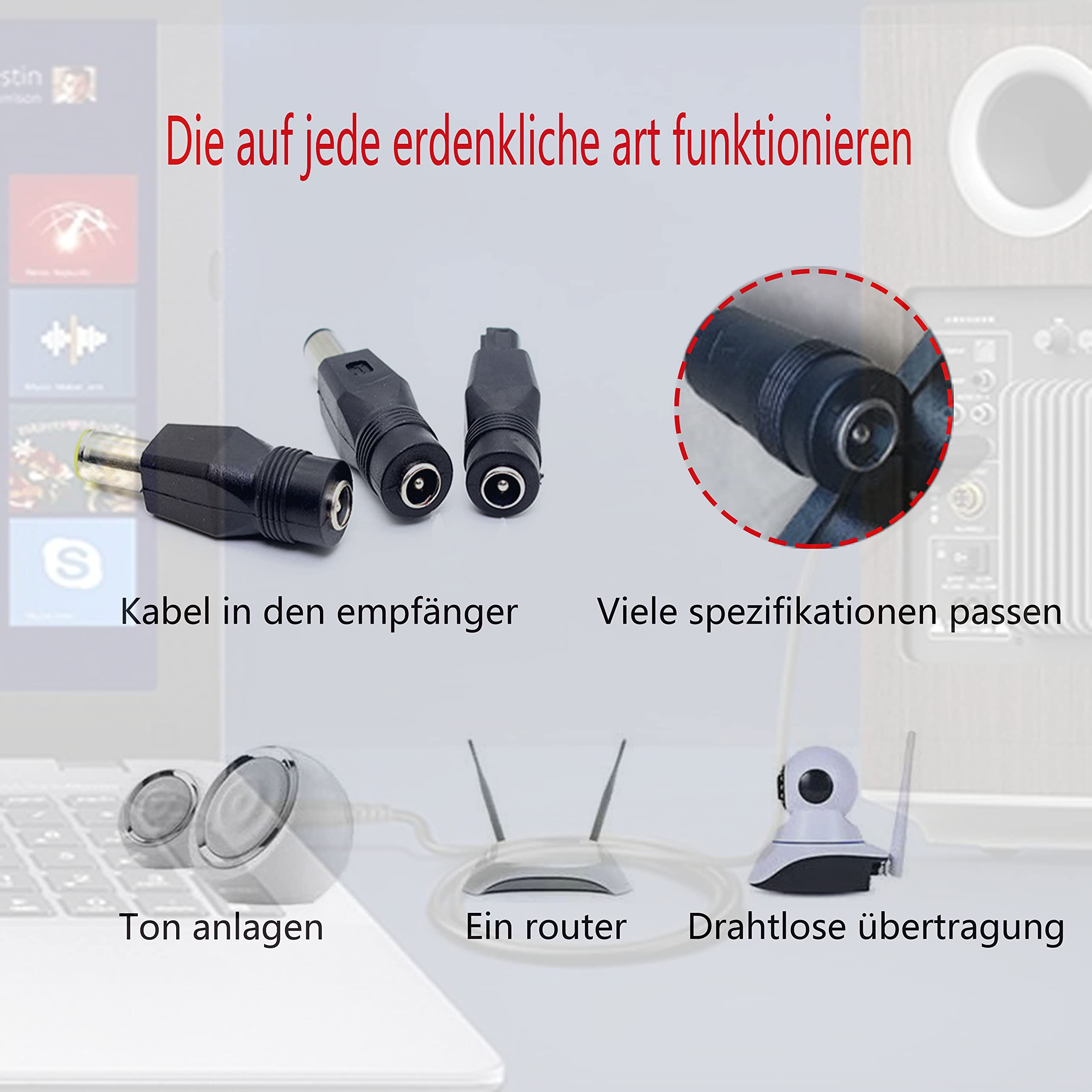 Sourcing Map DC Adapter Set - 10 Stück Universal Netzteil Adapter