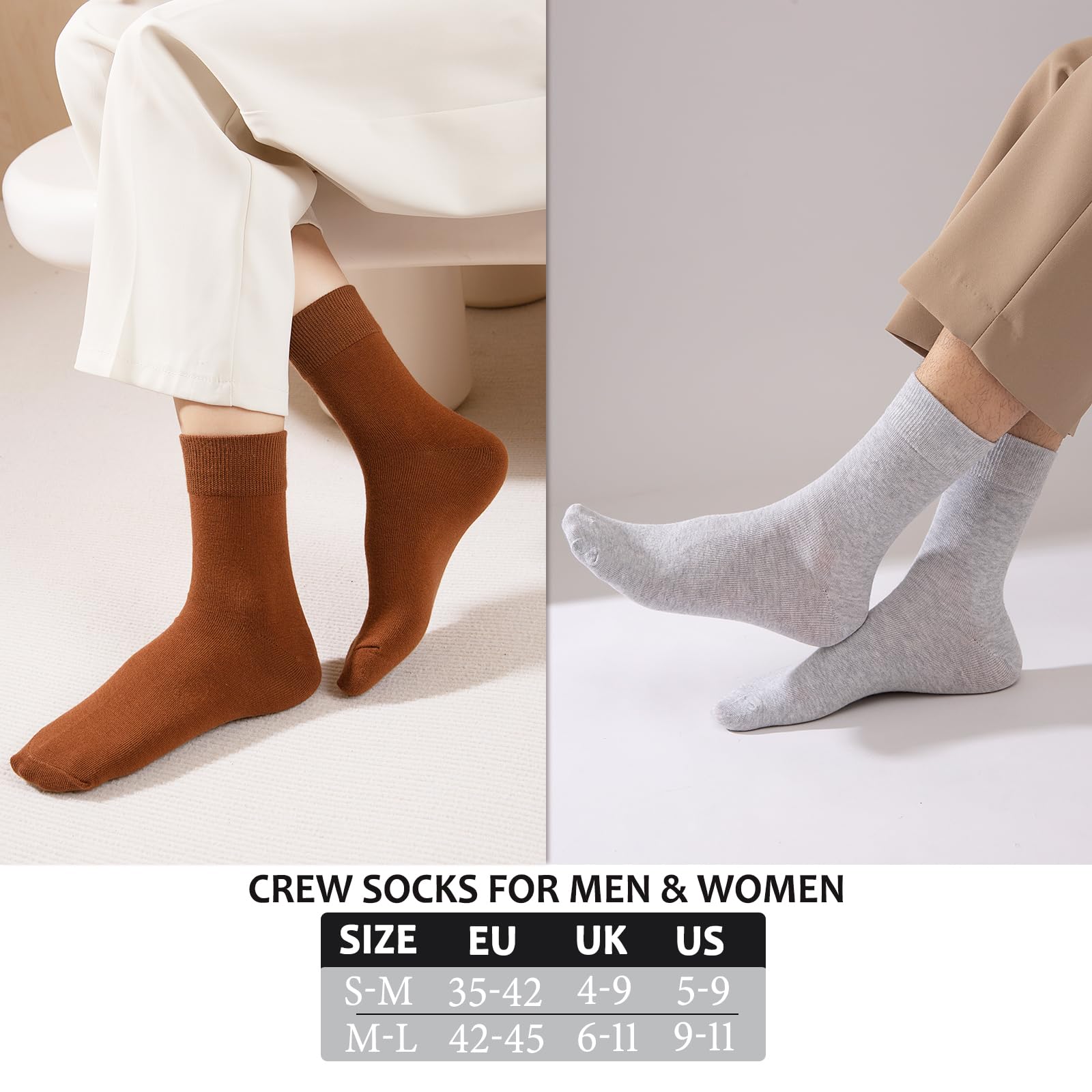 Wamicu Calzini Uomo E Donna, 5 Paia Calzini Donna Cotone, Ottima Qualità Di Cotone Calzini Unisex, Confortevoli E Traspirante Calze Running