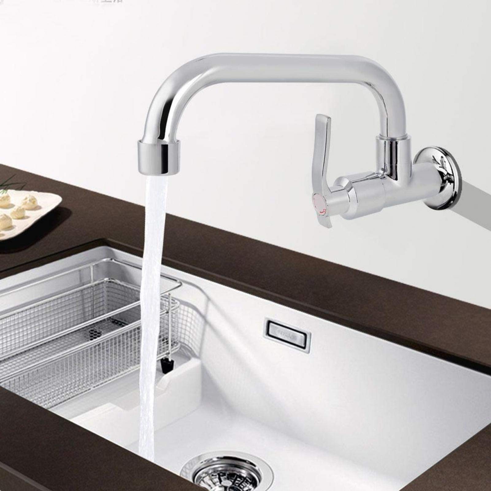Kitchen Water Tap,G1/2in Wall Mounted Single Cold Water Tap Sink Water Faucet for Home Kitchen Use(Type A 25cm) - Image 2