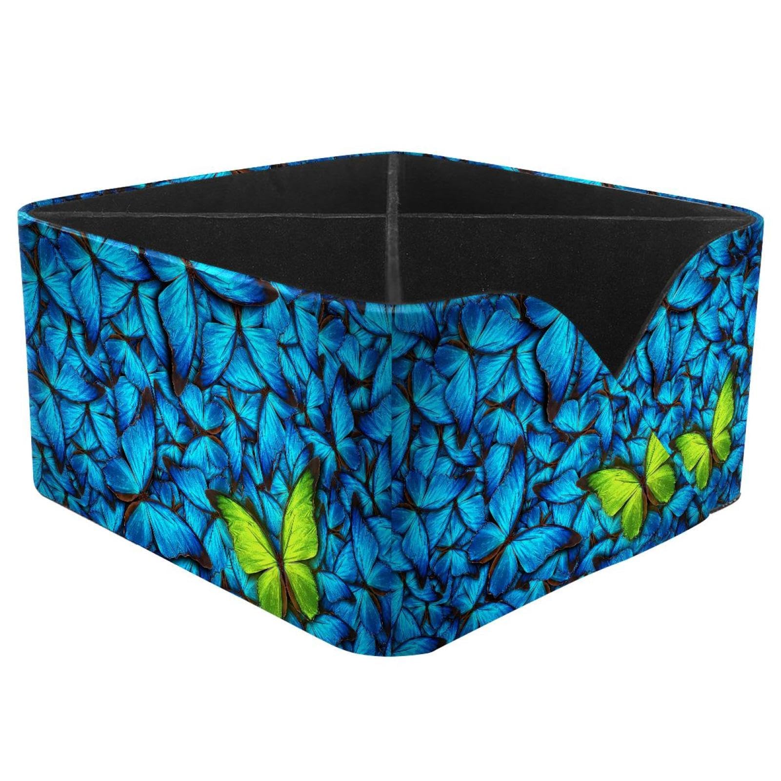 KengjuTesu Butterflies Desktop Organizer Pen Holder, Rectangular Pencil Cup for Office, Study and Makeup Stations