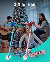 Vista 6 de Gyroor KS2 Scooter eléctrico para niños con luces LED, velocidad segura de 5 MPH, arranque con sensor de pie, manillar ajustable, carga rápida