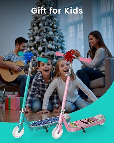 Miniatura 6 de Gyroor KS2 Scooter eléctrico para niños con luces LED, velocidad segura de 5 MPH, arranque con sensor de pie, manillar ajustable, carga rápida, para