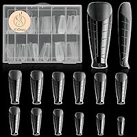 Vista 1 de C12rtive 120 formas de uñas de polietileno de extensión en forma de T, moldes reutilizables de cobertura completa, 12 tamaños para pegamento de gel