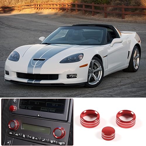 Miniatura 5 de PIUGILH Cubierta de Perilla de Ajuste de Volumen de Aire Acondicionado Compatible con Corvette C6 2007-2013 Accesorios Interiores, Cubierta de