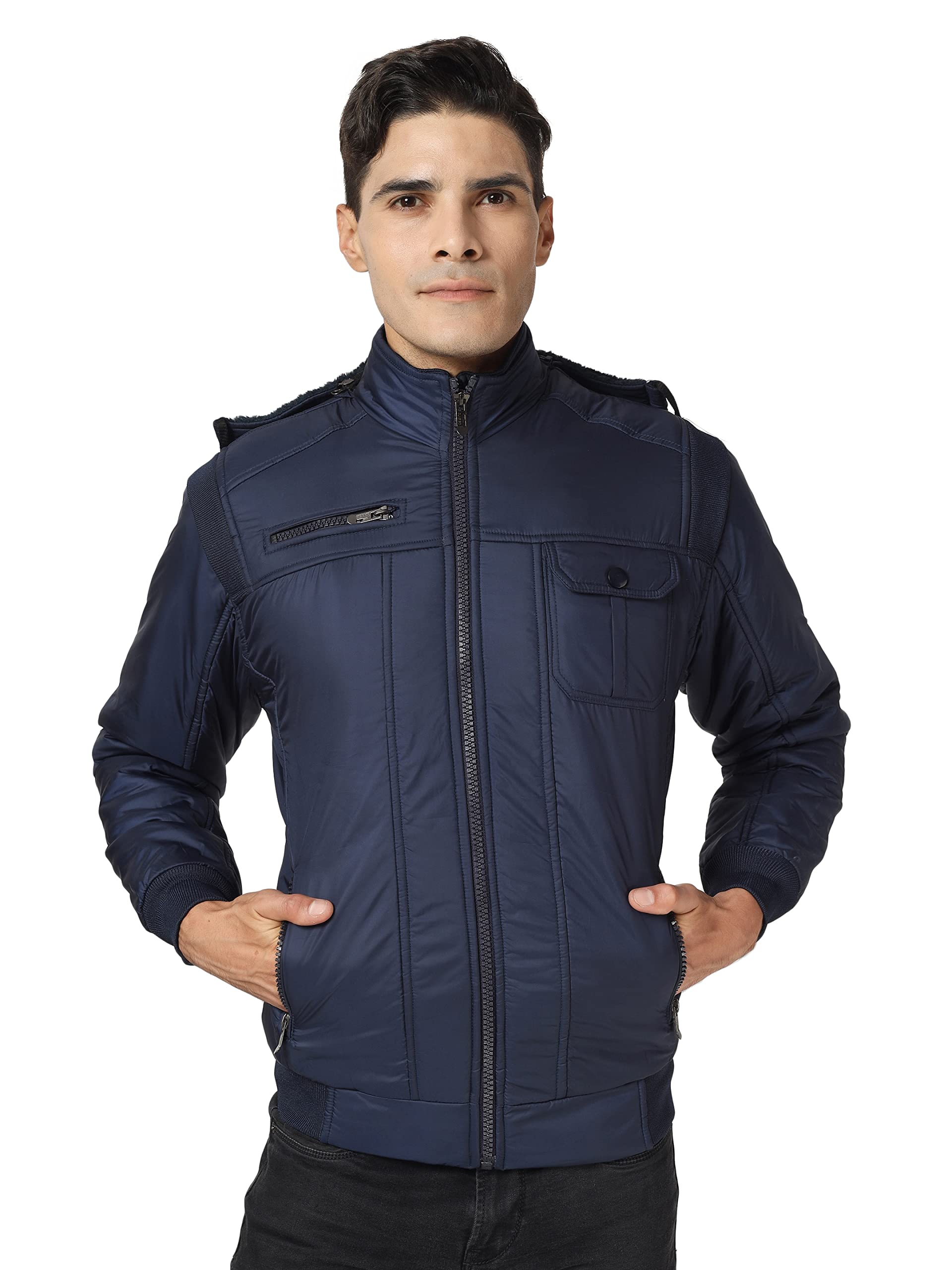 Ico Blue Stor Men's Solid Regular Jacket