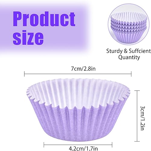 Miniatura 3 de Forros para cupcakes para hornear, 100 forros para magdalenas, tazas de papel estándar para hornear, envoltorios de magdalenas antiadherentes, vasos
