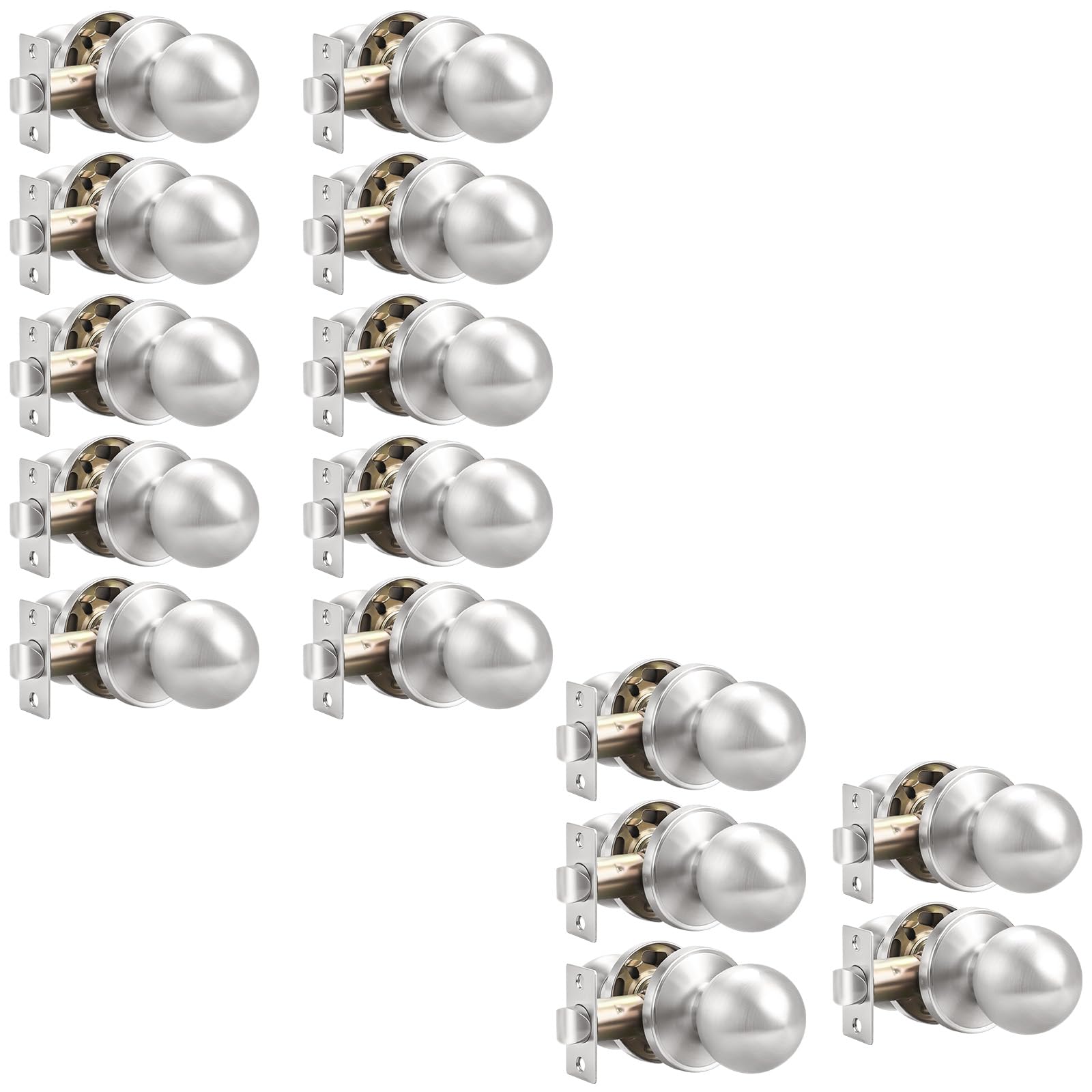 Probrico Satin Nickel Door Knobs - 10 Pack -10