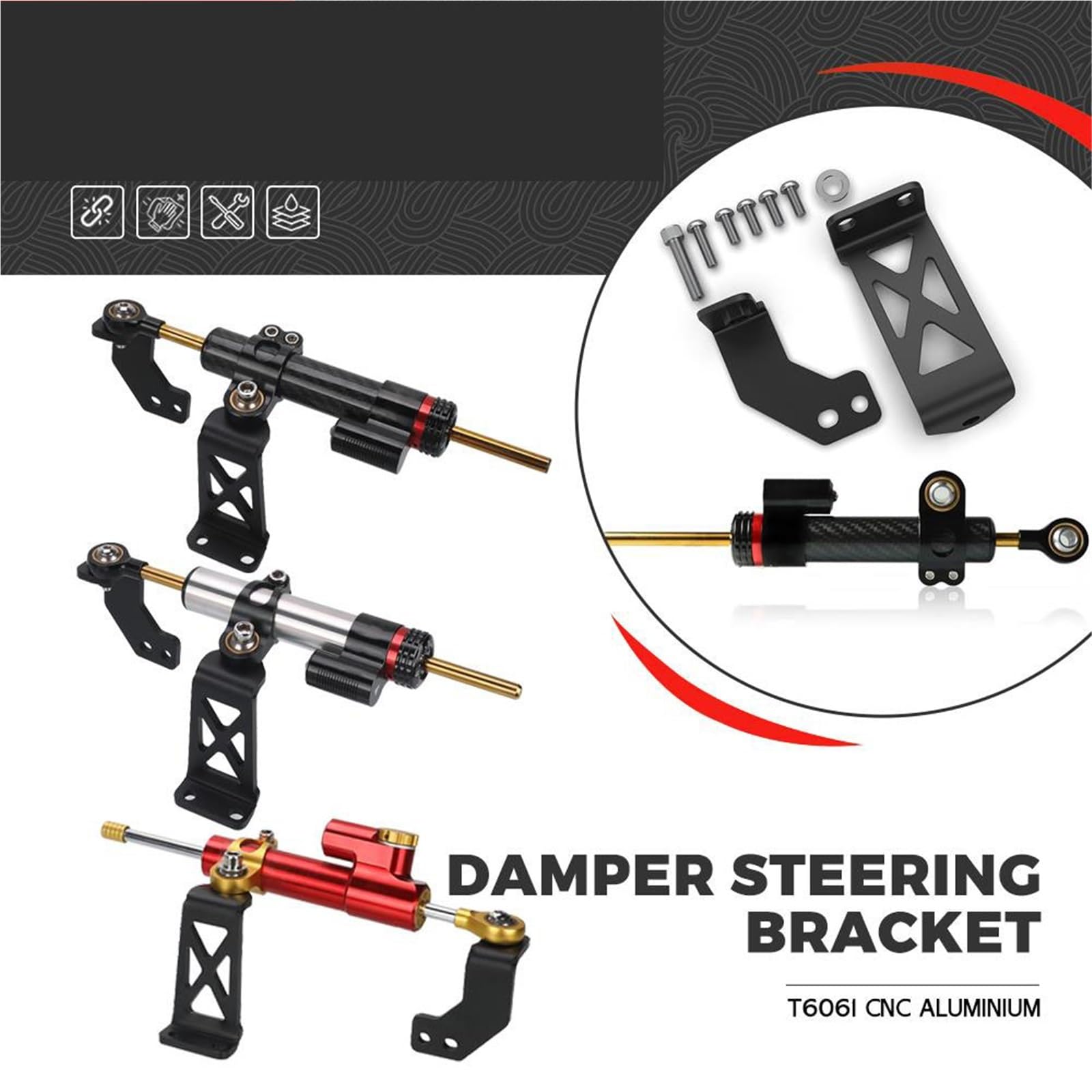 Amortiguador De Dirección Motocicleta para Harley Pan America PA RA 1250 S 2021 2022 PA1250 RA1250, Accesorios, Kit Soporte Montaje Estabilizador