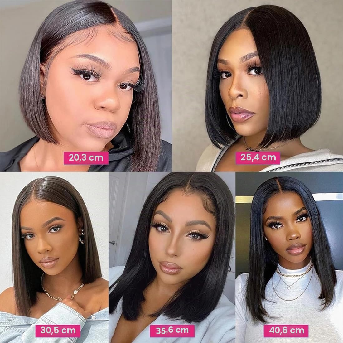 Short Bob Wig Perücke Echthaar Human Hair 13x4 Lace Frontal Wig Bob Wigs Perücke Natur Schwarz Transparent Lace Pre Plucked with Baby Hair 8 Zoll