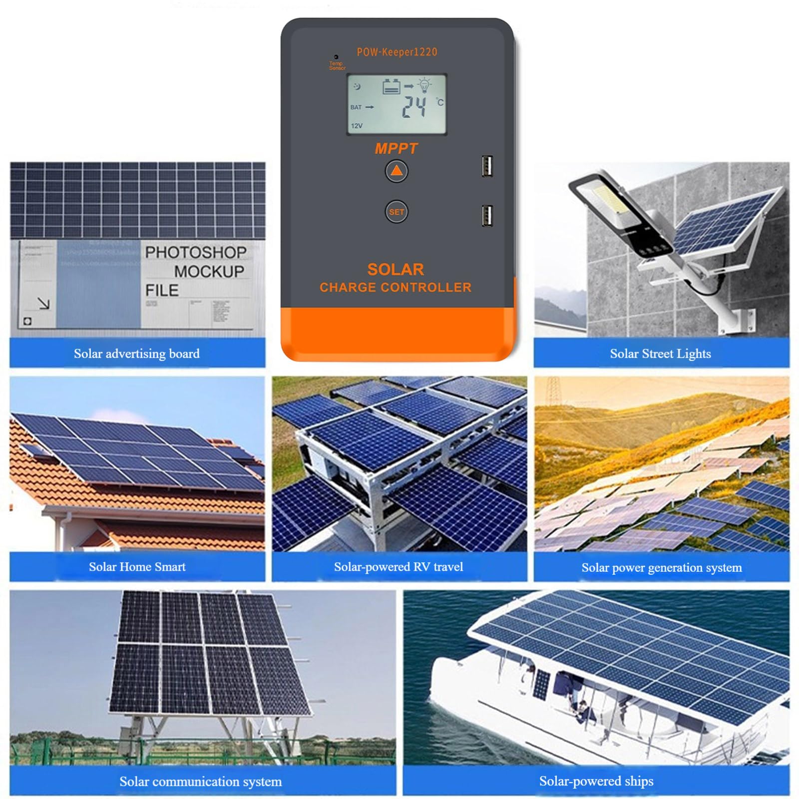Regulador solar MPPT de 20 A/30/40 A con panel de visualización LCD, regulador de carga que garantiza un eficiente regulador MPPT con indicador de retroiluminación