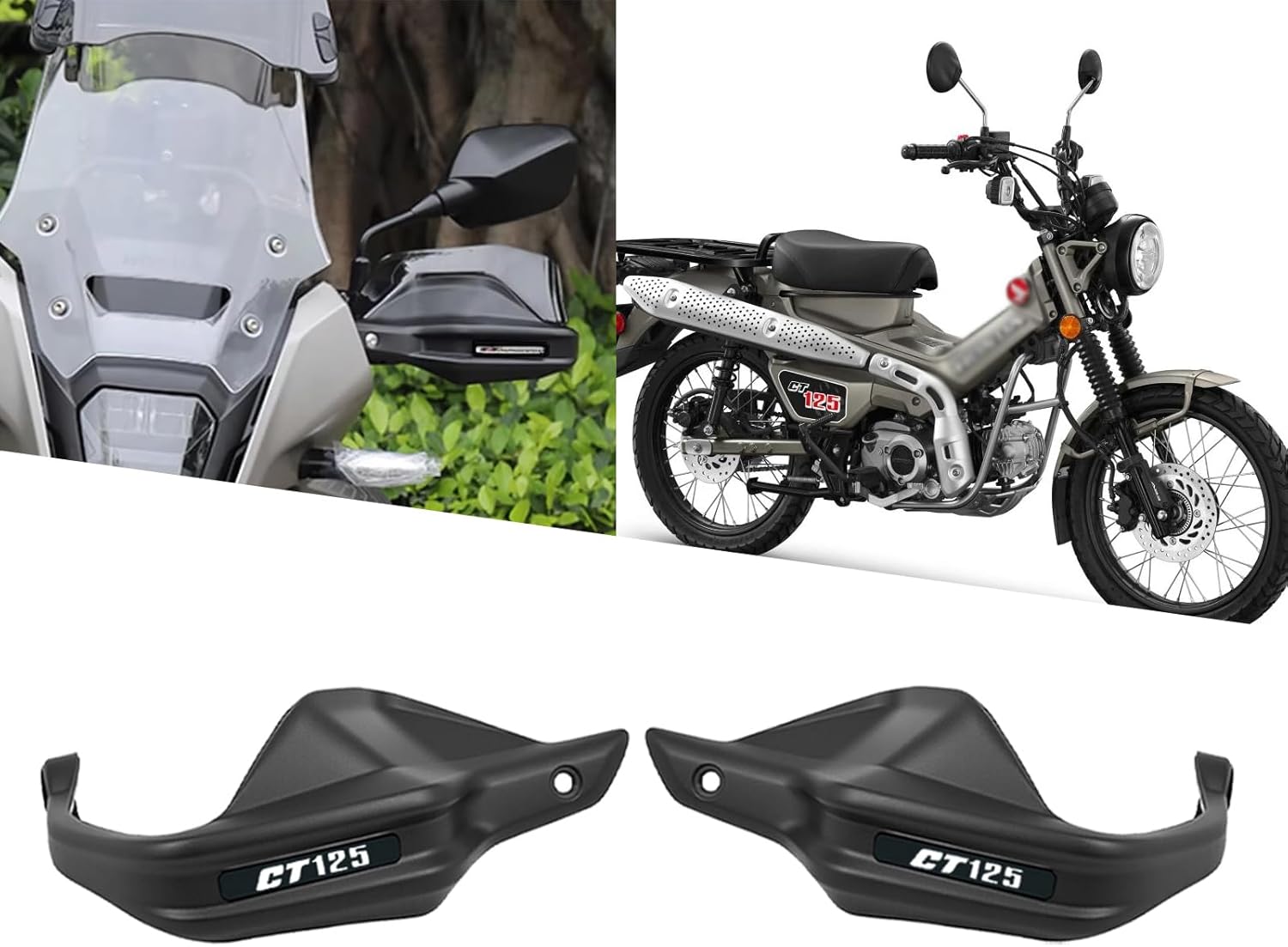 for CT125 Hunter Cub 2022-2024 2025 New Motorcycle Handguards Handguards Extended Handlebar Windshield Protector CT125 Hunter CUB (A-Black)
