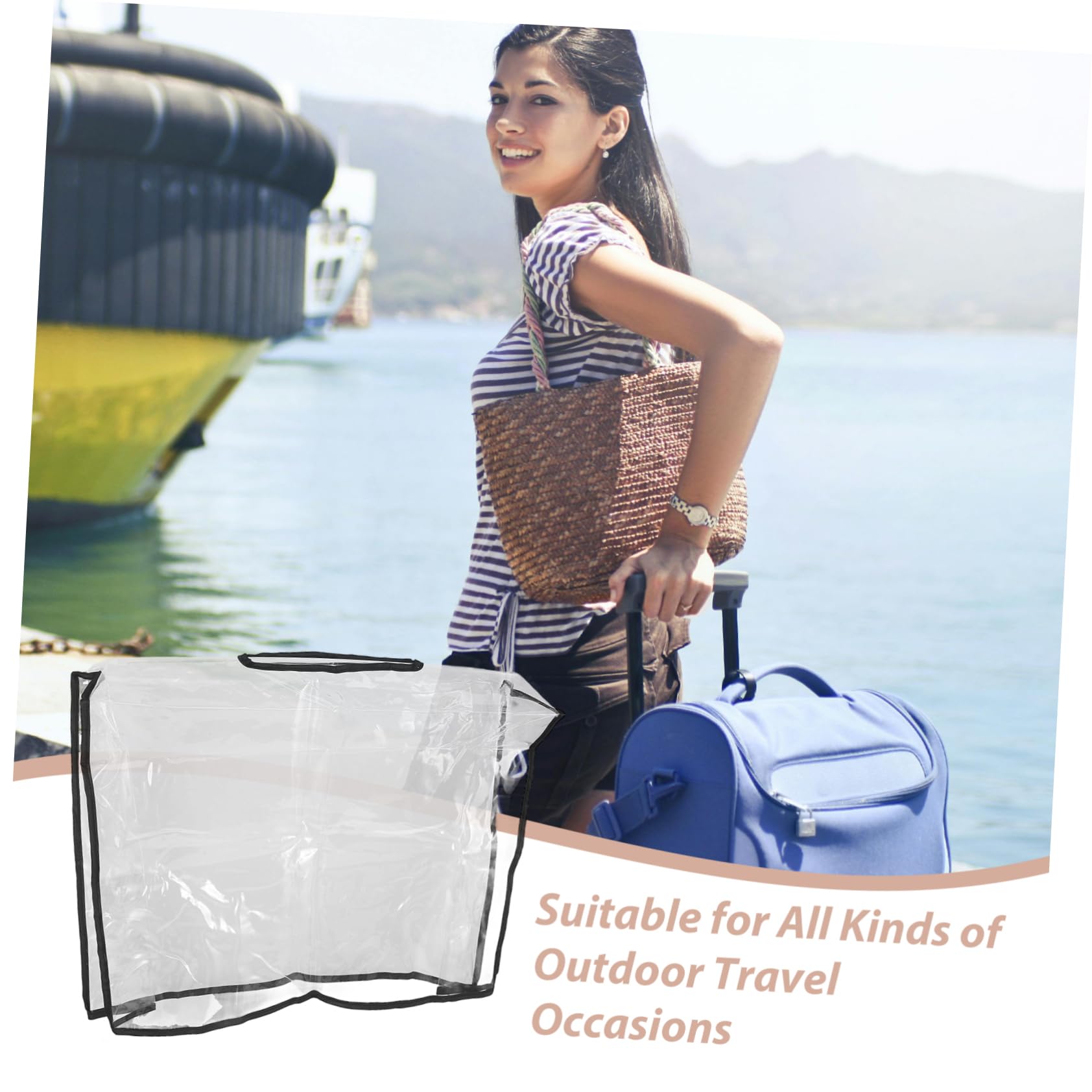 Kisangel Chubasquero Bolso Transparente Bolsa Impermeable Cubierta para Bolsa de Mano Bolsa Seca Bolso Bolsas de Polvo Funda Impermeable para Bolso Abrigo de Lluvia de polivinilo