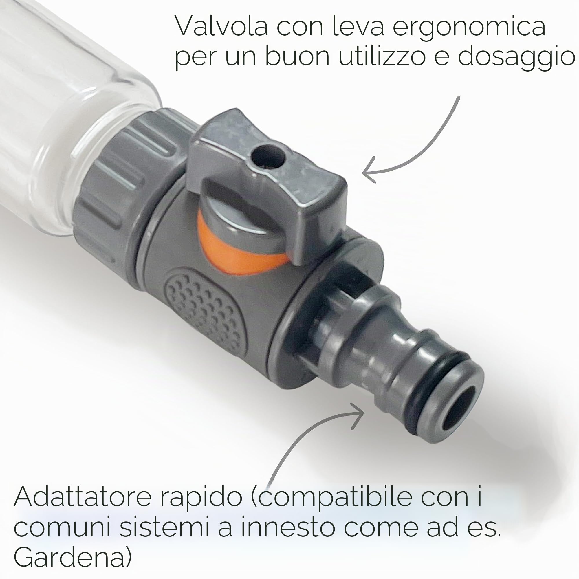 Filtro dell'acqua con filtro di ricambio incluso | come filtro di riempimento per camper, roulotte, roulotte Airstream, barca | con adattatore rapido e valvola di regolazione