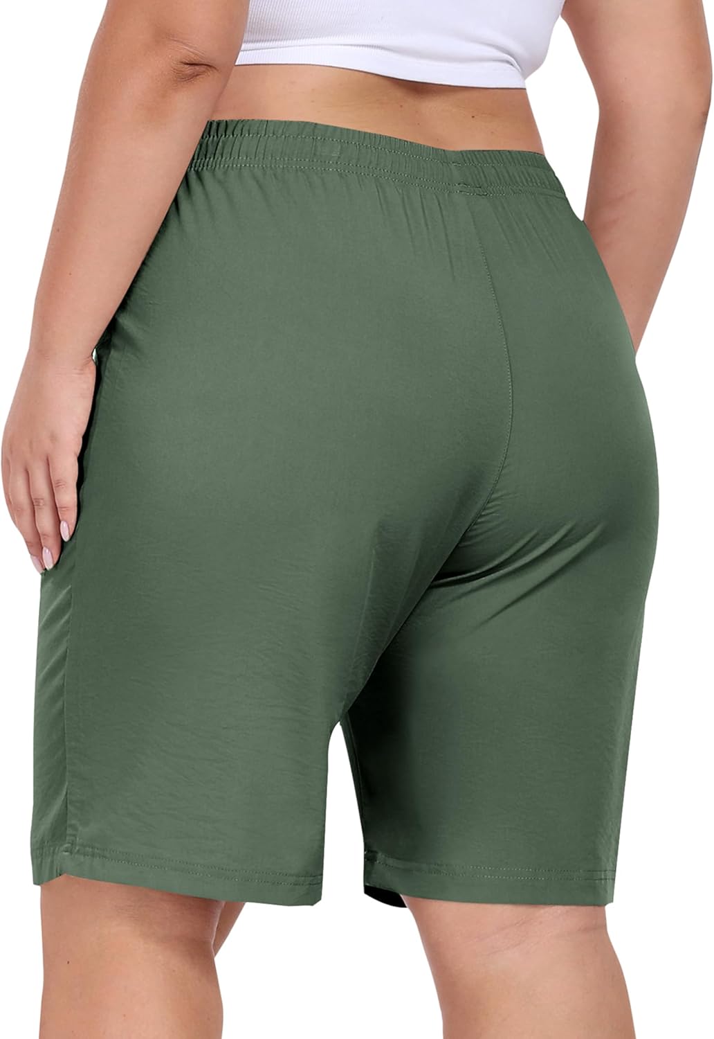 MoFiz Women's Plus Size Hiking Cargo Shorts Quick Dry Golf Active Shorts Lightweight Summer Shorts with Pockets - Image 3