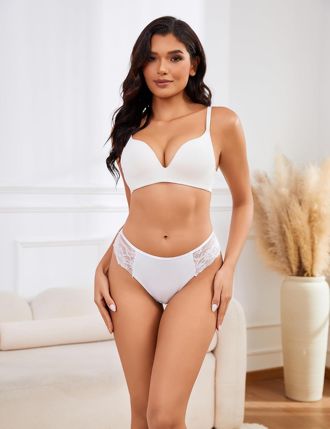 Lace Thongs Sexy Lingerie Panties Strappy Cheeky Underwear Plus Size Tangas Bikini Brief for Curvy Women - Image 2