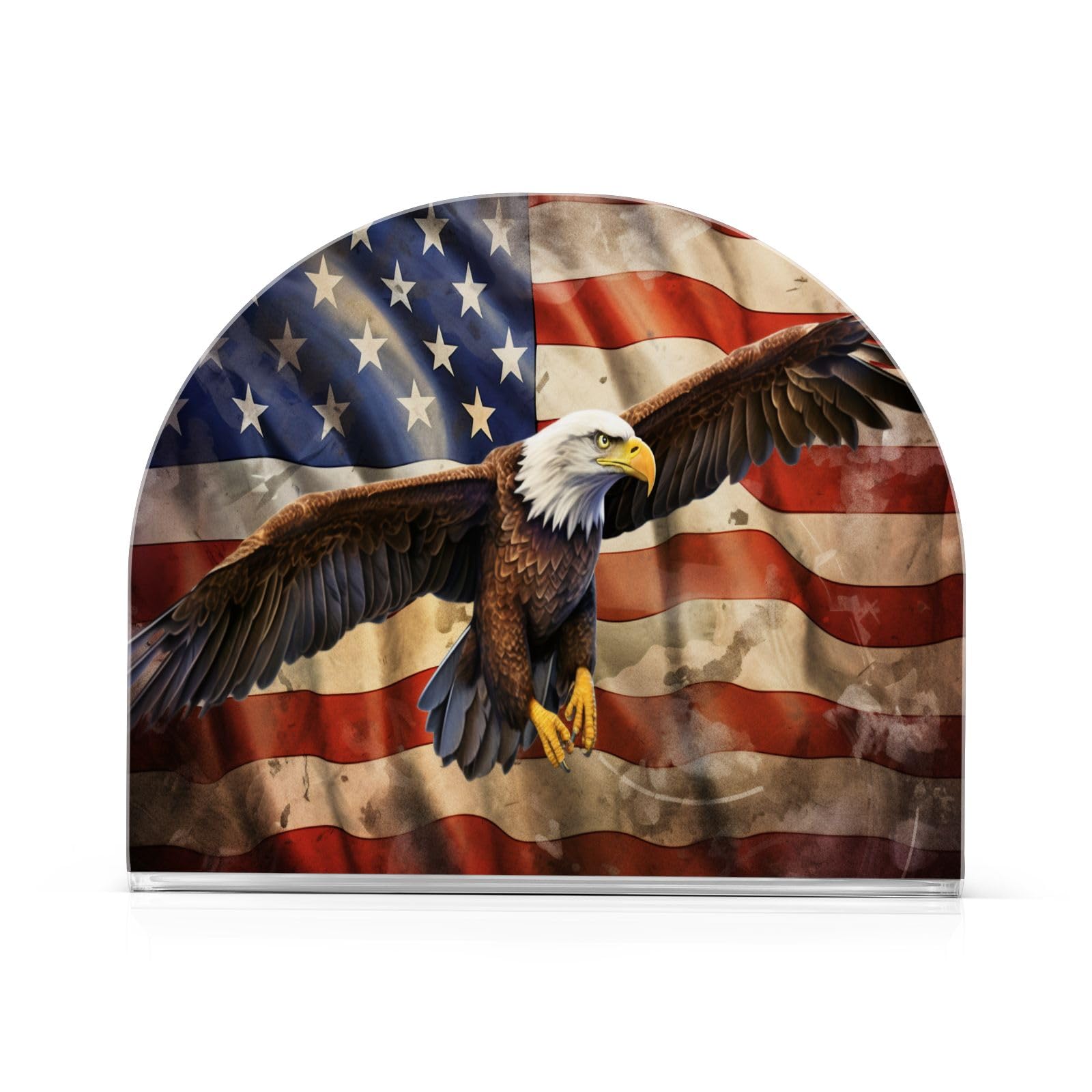 Servilletero de papel acrílico con diseño de bandera americana para mesa, cocina, decoración de mesa, comedor, interior, exterior, fiesta, vacaciones, accesorios