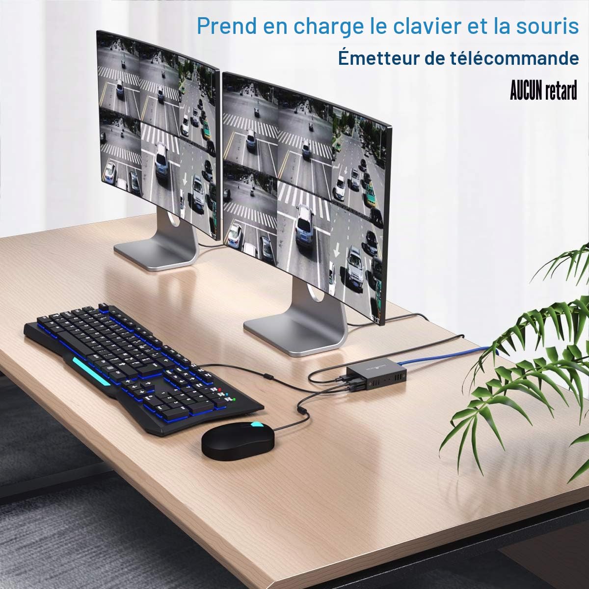 PW-HT225HK-B Rallonge USB HDMI KVM - Transmission sur Cat5e/6/7 simple - HD, 1080p - Fonction Loop Out 3D EDID - 50 m