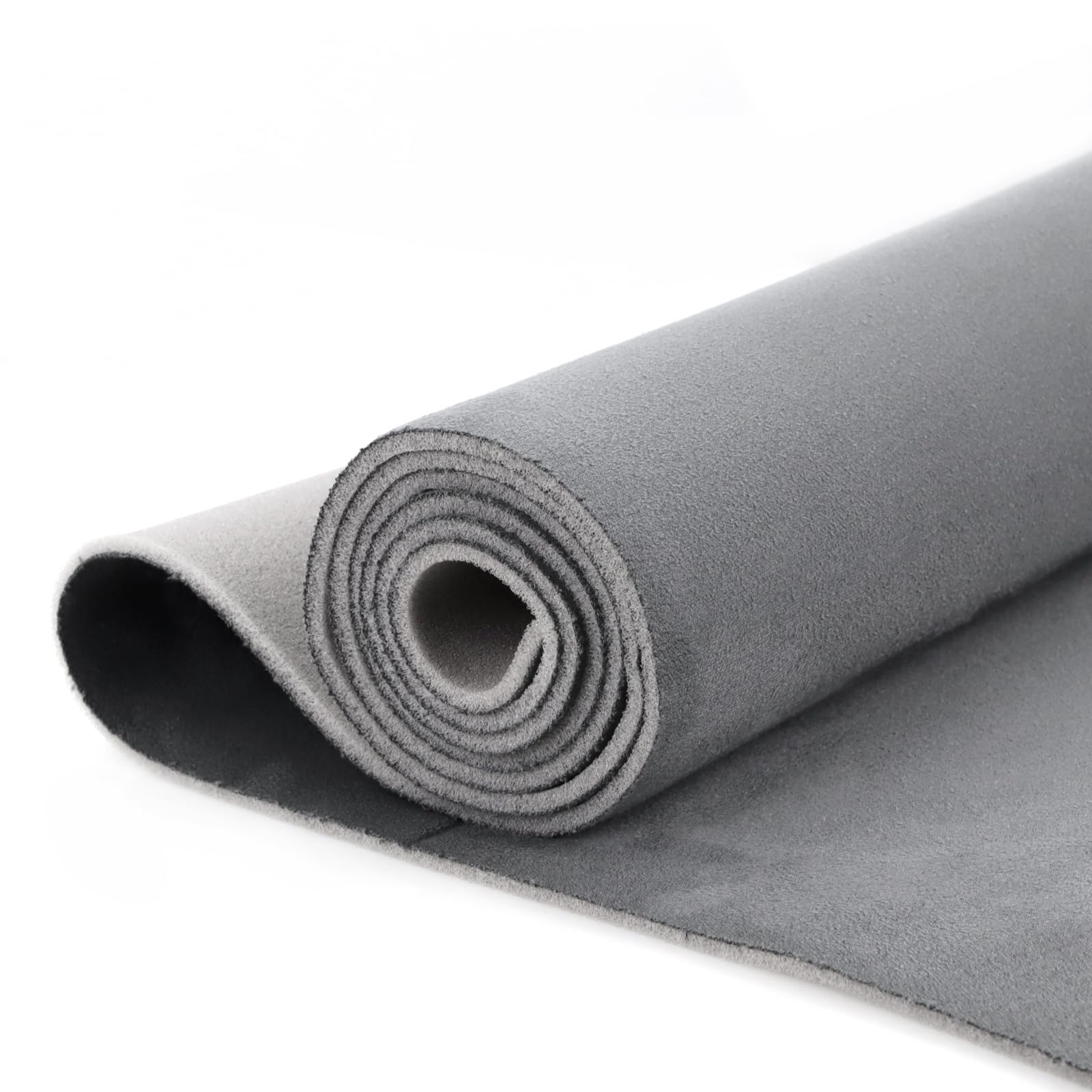 Kefly Gray Suede Headliner Fabric 96" L × 60" W with Foam Backing, Auto Suede Roof Top Fabric, Automotive Interior Roof Replacement Material for Car,