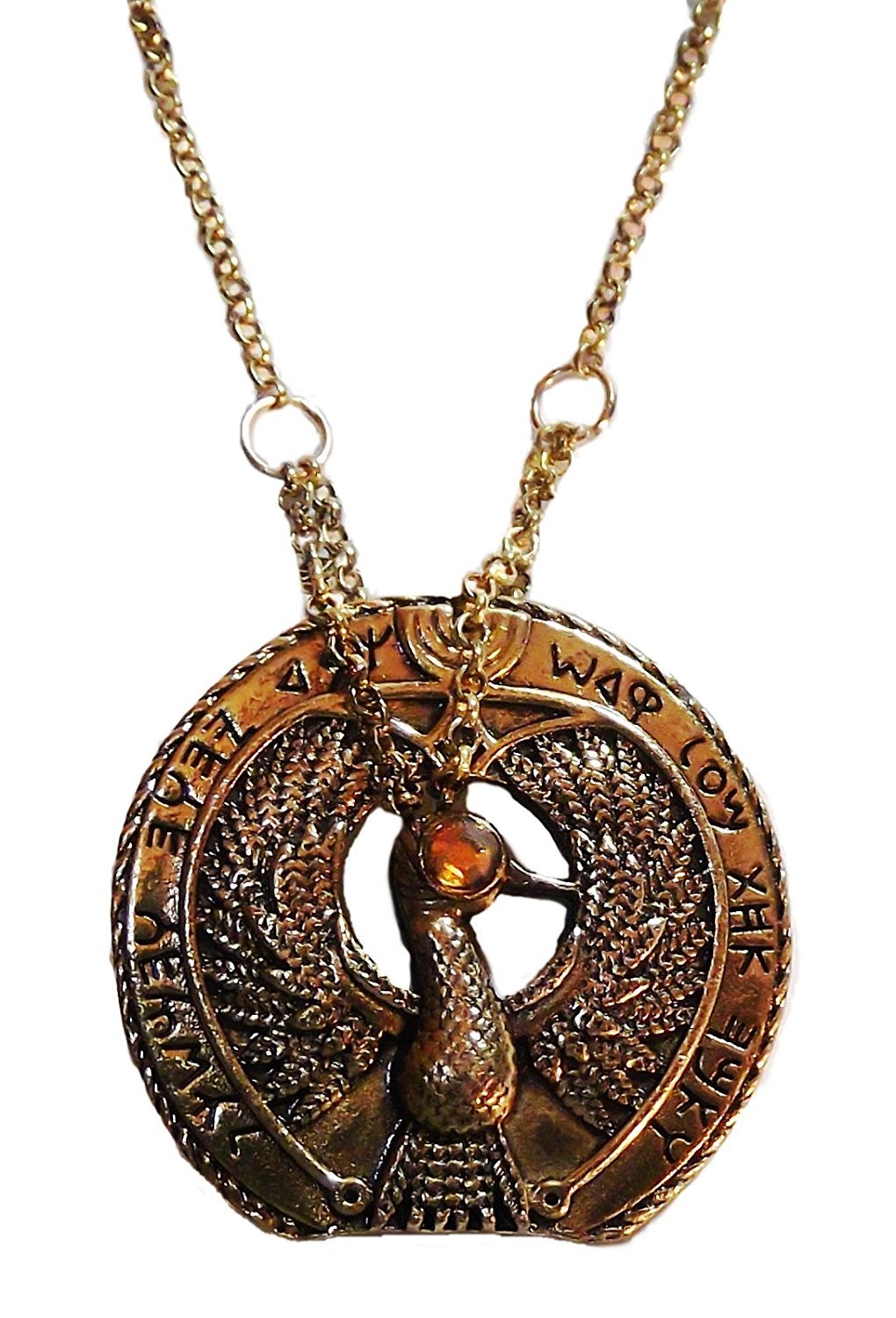 Raiders of the Lost Ark STAFF OF RA Antique Brass Necklace/Pendant W/ 20" Chain