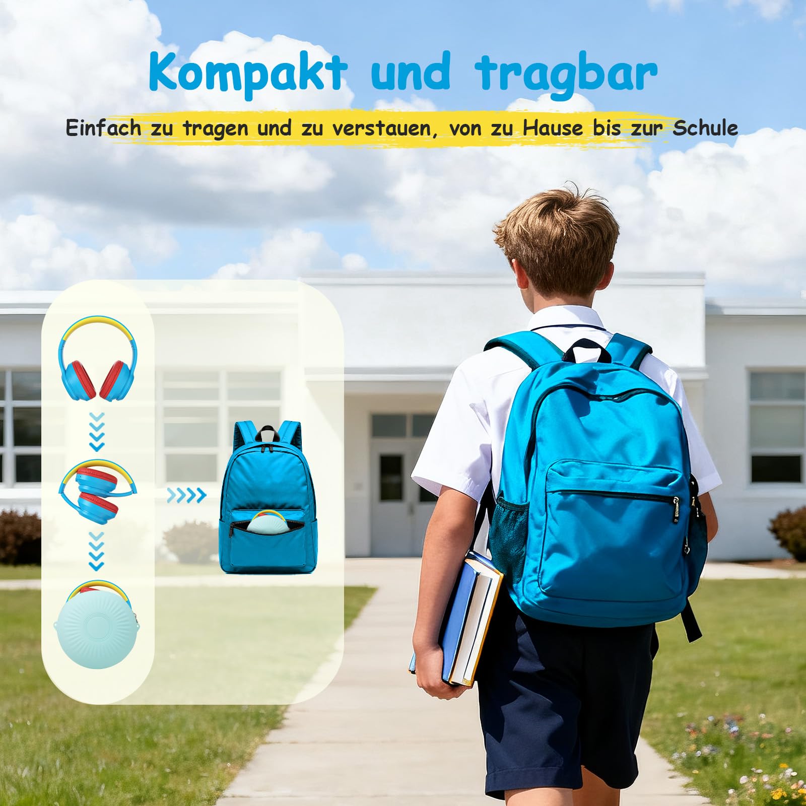 TONOSHARK Bluetooth Kopfhörer Kinder | Noise Cancelling Kopfhoerer Kinder