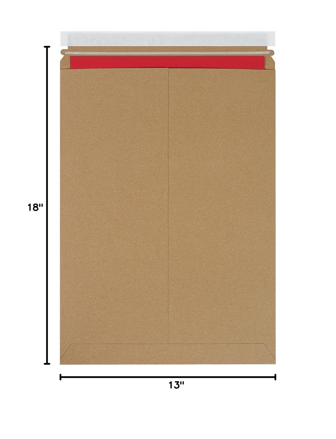 Tape Logic 13 x 18' Stayflats Brand Rigid Flat Mailers, Kraft (Pack of 100) Photo Document Mailers, Peel & Seal Closure, Tear Strip Easy Opening.