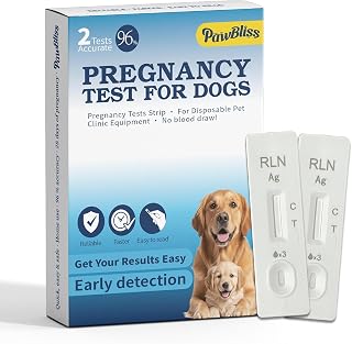 Canine Pregnancy Test Kit, Minimal Ear-Edge Blood Sample, Disposable Strips, Fast Visual Indicator, 5-Minute Reading, Gentle & Clean Design, Dogs Breeding Monitor, 2 Count
